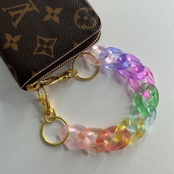Acrylic Translucent Rainbow Chain Link Bag Strap/Wristlet or Charm/Keychain - Picture 5 of 5